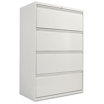 Alera Lateral File, 4 Legal/Letter-Size File Drawers, Light Gray, 36&quot; x 18&quot; x 52.5&quot;
