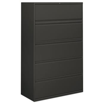 Alera Lateral File, 5 Legal/Letter/A4/A5-Size File Drawers, Charcoal, 42&quot; x 18&quot; x 64.25&quot;