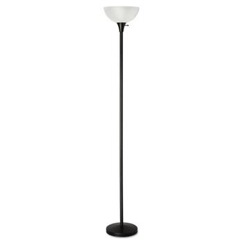 Alera Floor Lamp, 71&quot; High, Translucent Plastic Shade, 11.25&quot;w x 11.25&quot;d x 71&quot;h, Matte Black