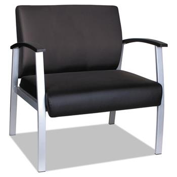 Alera Alera metaLounge Series Bariatric Guest Chair, 30.51&quot; x 26.96&quot; x 33.46&quot;, Black Seat/Back, Silver Base