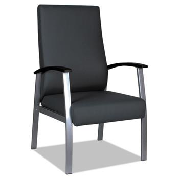 Alera Alera metaLounge Series High-Back Guest Chair, 24.6&quot; x 26.96&quot; x 42.91&quot;, Black Seat/Back, Silver Base