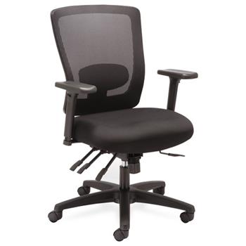 Alera Alera Envy Series Mesh Mid-Back Multifunction Chair, Supports Up to 250 lb, 17&quot; to 21.5&quot; Seat Height, Black