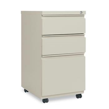 Alera Three-Drawer Metal Pedestal File With Full-Length Pull, 14-7/8w x 19-1/8d, Putty