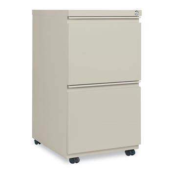 Alera Two-Drawer Metal Pedestal File With Full-Length Pull, 14-7/8w x 19-1/8d, Putty