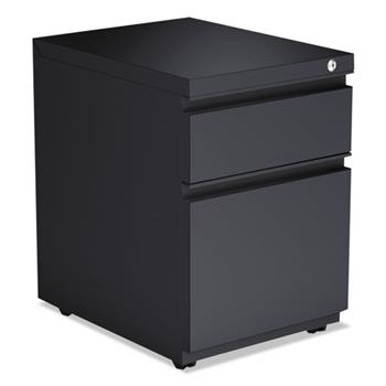 Alera File Pedestal with Full-Length Pull, Left or Right, 2-Drawers: Box/File, Legal/Letter, Charcoal, 14.96&quot; x 19.29&quot; x 21.65&quot;