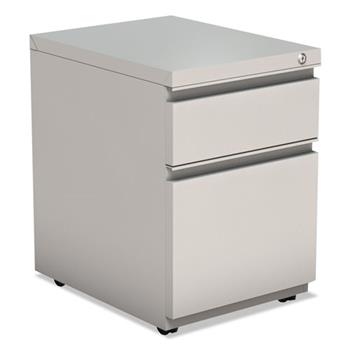 Alera File Pedestal with Full-Length Pull, Left or Right, 2-Drawers: Box/File, Legal/Letter, Light Gray, 14.96&quot; x 19.29&quot; x 21.65&quot;