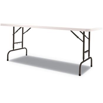 Alera Adjustable Height Plastic Folding Table, 72w x 29.63d x 29.25 to 37.13h, White
