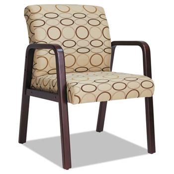 Alera Alera Reception Lounge WL Series Guest Chair, 24.21&quot; x 24.8&quot; x 32.67&quot;, Tan Seat/Back, Mahogany Base