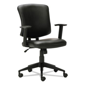 Alera Alera Everyday Task Office Chair, Bonded Leather Seat/Back, Supports Up to 275 lb, 17.6&quot; to 21.5&quot; Seat Height, Black