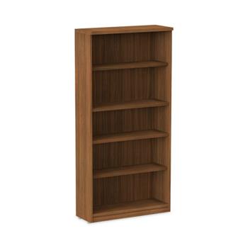 Alera Alera Valencia Series Bookcase, Five-Shelf, 31.75w x 14d x 64.75h, Modern Walnut