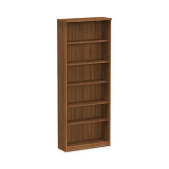 Alera Alera Valencia Series Bookcase, Six-Shelf, 31.75w x 14d x 80.25h, Modern Walnut