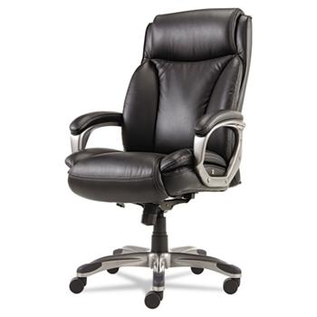 Alera Alera Veon Series Executive High-Back Bonded Leather Chair, Supports Up to 275 lb, Black Seat/Back, Graphite Base