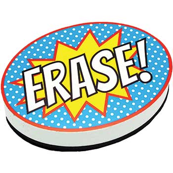 Ashley Magnetic Whiteboard Eraser, Superhero Erase!