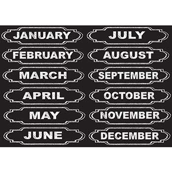 Ashley Die-Cut Magnets, Chalkboard Calendar Months, 12/PK