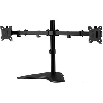 Amer Mounts Dual Arm Monitor Stand, Articulating, 32 in, Black