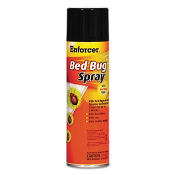 Enforcer Bed Bug Spray, 14 oz Aerosol, For Bed Bugs/Dust Mites/Lice/Moths, 12/Carton