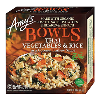 Amy&#39;s Thai Vegetables &amp; Rice Bowl, 9 oz, 3/PK
