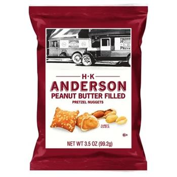 HK Anderson Peanut Butter Filled Pretzel Nuggets, 3.5 oz, 10 Pretzel Nuggets/Bag, 12 Bags/Case