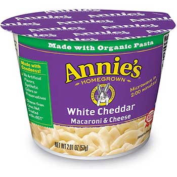 Annie&#39;s Homegrown White Cheddar Mac and Cheese, 2.01 oz. Cup, 12/CT