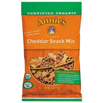 Annie&#39;s Homegrown Organic Cheddar Snack Mix, 2.5 oz Bag, 12/Carton
