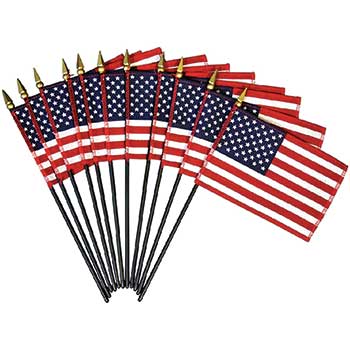 Annin Flags Verona Brand U.S. Miniature Flag, 4&quot; x 6&quot;, 12/BX