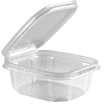 Anchor Packaging Safe Pinch&#174; Tamper-Evident Medium Hinged Container, 6&quot;x 5&quot;, 12 oz, Clear, 200/CS