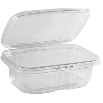 Anchor Packaging Safe Pinch&#174; Tamper-Evident Medium Hinged Container, 7&quot; x 6&quot;, 24 oz, Clear, 200/CS