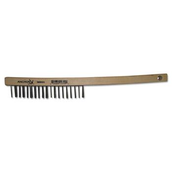 Anchor Brand Hand Scratch Brush, Curved, Carbon Steel Shoe, Wood Handle