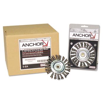 Anchor Brand Stringer Bead Wheel Brush, 6in Diameter, Carbon Steel, .02in Wire