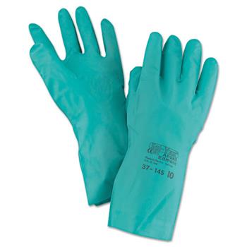 AnsellPro Sol-Vex Sandpatch-Grip Nitrile Gloves, Green, Size 10, 12 Pairs