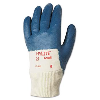 AnsellPro Hylite Palm Coated Multi-Purpose Gloves, Blue/White, Size 9, 12 Pairs