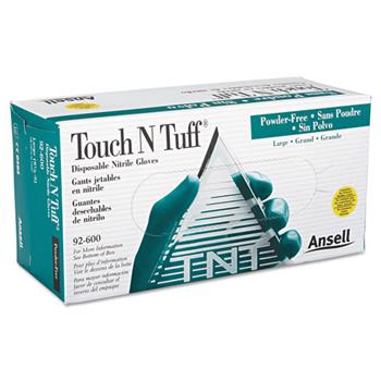 AnsellPro Touch N Tuff Nitrile Gloves, Teal, Size 8.5 9, 100/Box