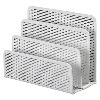 Artistic Urban Collection Punched Metal Letter Sorter, 6 1/2 x 3 1/4 x 5 1/2, White