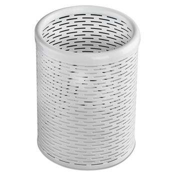 Artistic Urban Collection Punched Metal Pencil Cup, 3 1/2 x 4 1/2, White