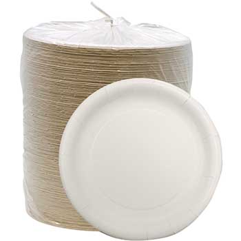 Chef&#39;s Supply Smooth Coated Aspen Wall Paper Round Plates, Paper, 7&quot;, White, 1000 Plates/Carton