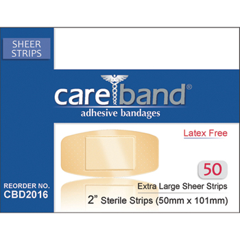CareBand Extra Large Sheer Bandages, Latex-Free