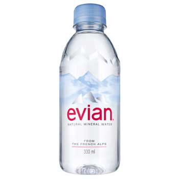 Evian Natural Spring Water, 330 mL, 24/CS
