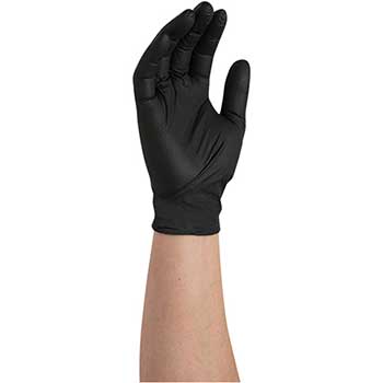 Auto Supplies Nitrile Gloves, Small, Powder Free, Black, 100/BX