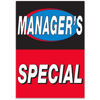 Auto Supplies Underhood Sign, MANAGER&#39;S SPECIAL