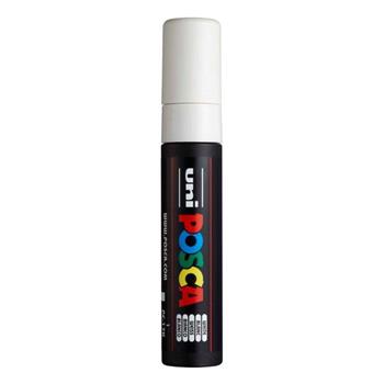 Auto Supplies Uni POSCA Water-Based Paint Marker, Rectangular Tip, White, 5/EA
