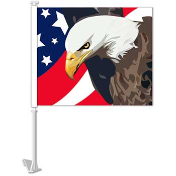 Auto Supplies Standard Clip-On Flag, Patriotic with Eagle