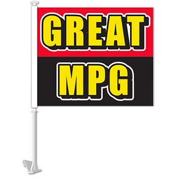 Auto Supplies Standard Clip-On Flag, Great MPG