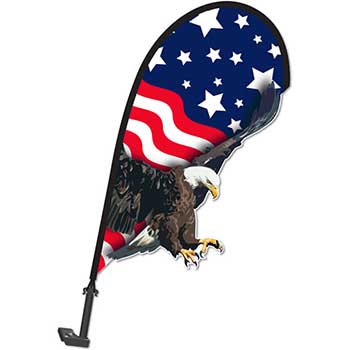 Auto Supplies 3D Clip on Paddle Flag, US Flag with Eagle