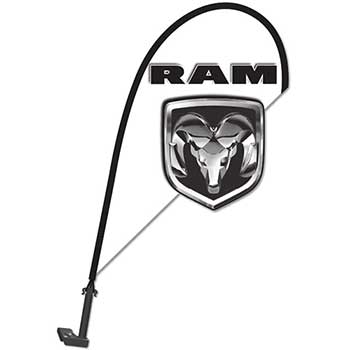 Auto Supplies 3D Clip on Paddle Flag, RAM