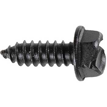 Auto Supplies Lic Plate Screw Slotted Hex Washer Head, Black E-Coat, #14 x 3/4&quot;, 100/BX