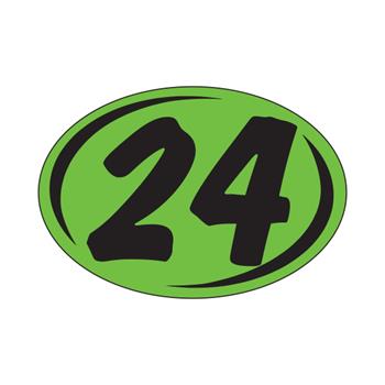 Auto Supplies Oval Year Sticker, 2024, Black/Green, 12/Pack
