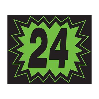 Auto Supplies Blast Year Sticker, 2024, Black/Green, 12/Pack