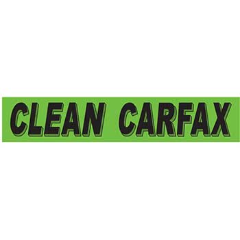 Auto Supplies Slogan Window Sticker, Clean Carfax, Flourescent Green &amp; Black, 12/PK