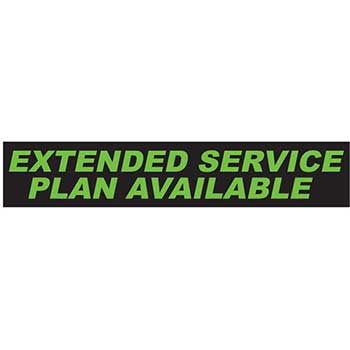 Auto Supplies Slogan Window Sticker, Extended Service Plan Available, Flourescent Green &amp; Black, 12/PK