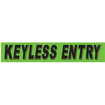 Auto Supplies Slogan Window Sticker, Keyless Entry, Flourescent Green &amp; Black, 12/PK